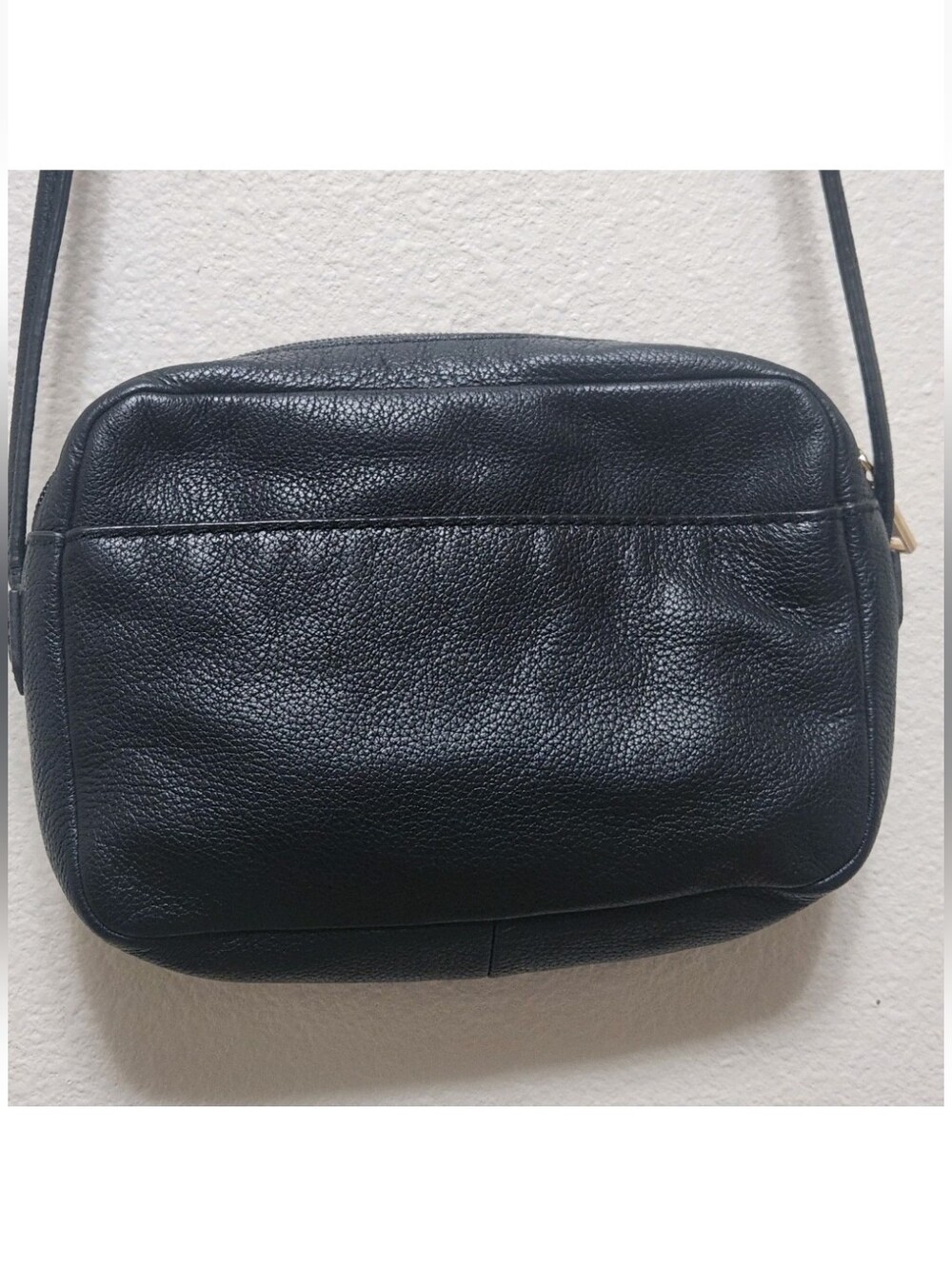 Vtg Fossil Black Pebbled Cowhide Leather Crossbody Shoulder Bag Classic 8x6x3 - Picture 5 of 16